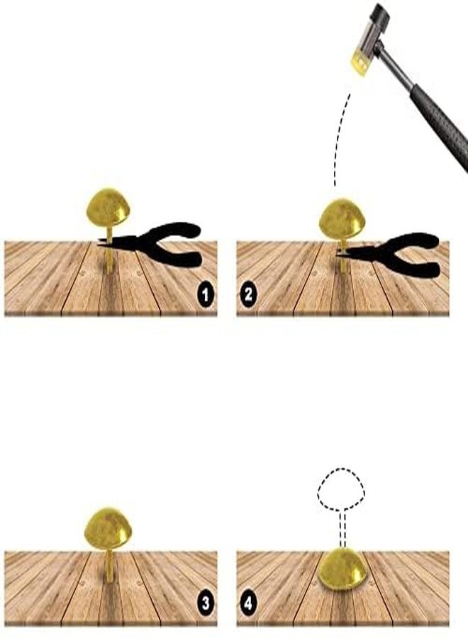 Aakash Decor Chrome Gold Polished Pully Stud Pins Nails/Screws, Rust Free Push Nails, Sofa Nails 11mm Dia & Length 11mm Pack of 500 Pcs - Image 5
